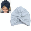 Baby Hat Cotton Soft Turban Knot Summer Bohemian Kids Girls Newborn Cap(Gray)