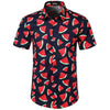 Summer Men 3D Digital Printing Beach Casual Short-sleeved Shirt, Size: S(Watermelon)