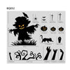 Halloween Decoration Stickers Pumpkin Lamp Spider Ghost Electrostatic Stickers,Style: BQ049 + 050 + 052