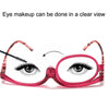 Makeup Presbyopic Glasses Monolithic Reading Glass Magnifying Glass, Degree: +400(Black)