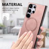 For Samsung Galaxy S25 Ultra 5G Solid Color Retro Magsafe PU Back Cover Phone Case(Pink)