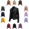 Women Short Leather Jacket Slim Jacket Motorcycle Suit, Size: S(Pink)