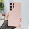 For Samsung Galaxy S25 Ultra 5G Solid Color Liquid Silicone MagSafe Magnetic Phone Case(Pink)