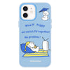 For iPhone 12 Skin Feeling Jelly TPU Hybrid PC Phone Case(TV Dog Blue)