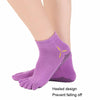 Non-slip Open Finger Yoga Sports Gloves+Five Finger Yoga Socks Set, Size: One Size(Red)