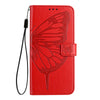 For Asus ROG Phone 8 Embossed Butterfly Leather Phone Case(Red)