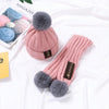 MZ8567 2 in 1 Children Knitted Hat Autumn And Winter Warm Baby Wool Hat + Children Scarf Neck Suit, Size: Free Size(Pink)