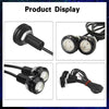 10pcs 23mm 1.5W DC12V Motorcycle Eagle Eye Light Double Lens Strobe Light(Red Light)