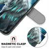 For Alcatel 3X 2020 Coloured Drawing Cross Texture Horizontal Flip PU Leather Case with Holder & Card Slots & Wallet & Lanyard(Contemplative Wolf)