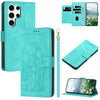 For Samsung Galaxy S25 Ultra 5G Tulips Embossed Leather Phone Case with Lanyard(Green)