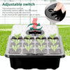 12-Hole Heightened Succulent Vegetable Seedling Pot With Lid(Black)