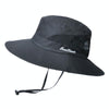 9002 Summer Women Outdoor Sun Hats Fisherman Hat With Ponytail Hole(Monochrome Adult Black)