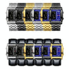 BINBOND B2311 30m Waterproof Men LED Luminous Multifunctional Quartz Watch, Color: Leather-Metal-Blue