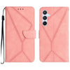 For Samsung Galaxy A56 5G Stitching Embossed Leather Phone Case(Pink)