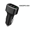 Three USB Ports Car Fast Charging Charger For Huawei/For OPPO/VIVO/OnePlus And Other Flash Charging, Model: GT780 Black
