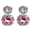 Female Earrings Exaggerated Alloy Geometric Glass Diamond Earrings(Color)