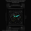 Ochstin 7237 Business Leather Wrist Wrist Waterproof Luminous Skeleton Mechanical Watch(Rose Gold+Blue)