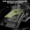 For Samsung Galaxy S25 5G Ring Holder PC Hybrid TPU Phone Case(Olive Green)