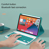 HK006 Square Keys Detachable Bluetooth Keyboard Leather Tablet Case with Holder for iPad mini 6(Dark Green)