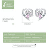 Pet Paw Print Earrings Platinum-plated Love Heart-shaped Girls Earrings, Color:Pink