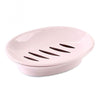 Double Lattice Home Bathroom Soap Dish Box Case Holder Container(Pink)