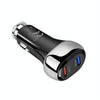 YSY-312 18W Portable QC3.0 Dual USB Mobile Phones and Tablet PCs Universal Car Charger(Black)