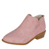 Autumn And Winter Pointed Low-Heeled Boots Women Low Tube Boots, Shoe Size:36(Pink)