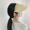 Straw Empty Top Peaked Cap For Ladies, Size: M (56-58cm)(Beige+Khaki)
