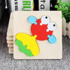 5 PCS Wooden Cartoon Animal Puzzle Early Education Small Jigsaw Puzzle Building Block Toy For Children(Goldfish)