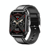 TK12 1.96 inch IP67 Waterproof Leather Band Smart Watch Supports ECG / Remote Families Care / Bluetooth Call / Body Temperature Monitoring(Black)