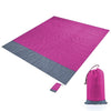 Polyester Waterproof Plaid Cloth Pocket Picnic Mat Outdoor Camping Beach Mat, Size: 2.1 x 2m(Rose Red + Gray)