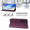 For Samsung Galaxy S23 5G RC01 Dual-Folded Magnetic Suction RFID Leather Phone Case(Violet)