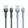 REMAX RC-124i 1m 2.4A USB to 8 Pin Aluminum Alloy Braid Fast Charging Data Cable for iPhone, iPad(Black)