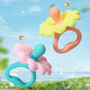 Flower Shaped Silicone Infant Teether Baby Soothing And Strengthening Boilable Teether(Orange And Yellow)