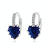 Cute Heart Real 925 Sterling Silver Cubic Zirconia Stone Earrings