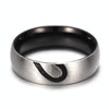 Fashion Rhinestone Love Heart Splice Couples Ring Fine Titanium Steel Ring for Men and Women(Silver without Diamond, US Size: 9)
