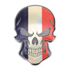 Universal Car France Flag Skull Shape Metal Decorative Sticker
