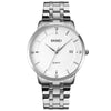 SKMEI 1801 Men Casual Calendar Quartz Watch(Silver Steel Belt)