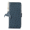 For Samsung Galaxy A36 Ostrich Pattern Genuine Leather RFID Phone Case(Blue)