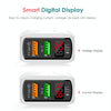 F002C QC3.0 USB + USB 2.0 LED Digital Display Fast Charger with USB to 8 Pin Data Cable, EU Plug(Black)