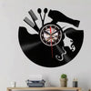 12 Inch Vinyl Record Wall Clock Haircut Girl 3D Retro Clock Living Room Decoration Quartz Wall Clock,Style: Without Light