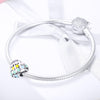 S925 Sterling Silver Color Heart-shaped Oil Drop Beads DIY Bracelet Accessory