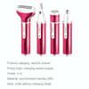 4 In 1  USB Rechargeable Vibrissa Eyebrows Trimmer Body Hair Denuding Machine Set with USB Cable(Purple)