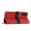 For Samsung Galaxy A55 5G Grid Stitching Leather Phone Case with Lanyard(Red)
