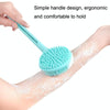 Silicone Massage Long Handle Double Sided Bath Brush(Blue)