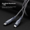 DUZZONA A1 PD 20W Type-C to 8 Pin Fast Charging Data Cable, Length:3m(Grey)