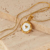 OPK GX2425 Stainless Steel Round Heart Pendant Temperament Collarbone Chain