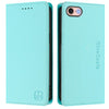 For iPhone 7 / 8 / SE 2022 RC01 Dual-Folded Magnetic Suction RFID Leather Phone Case(Mint Green)