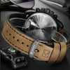 Curren 8314 Sports Six-Hand Waterproof Leather Strap Calendar Men Quartz Watch, Color: Black Shell Gray