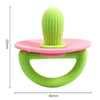 Silicone Cactus Teether Baby Anti Teething Sticks Toys(Green And Pink)